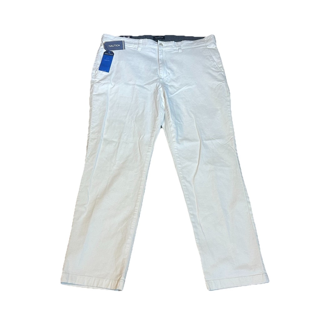 Nautica Clipper Pants Mens 36x30 White Classic Fit NWT